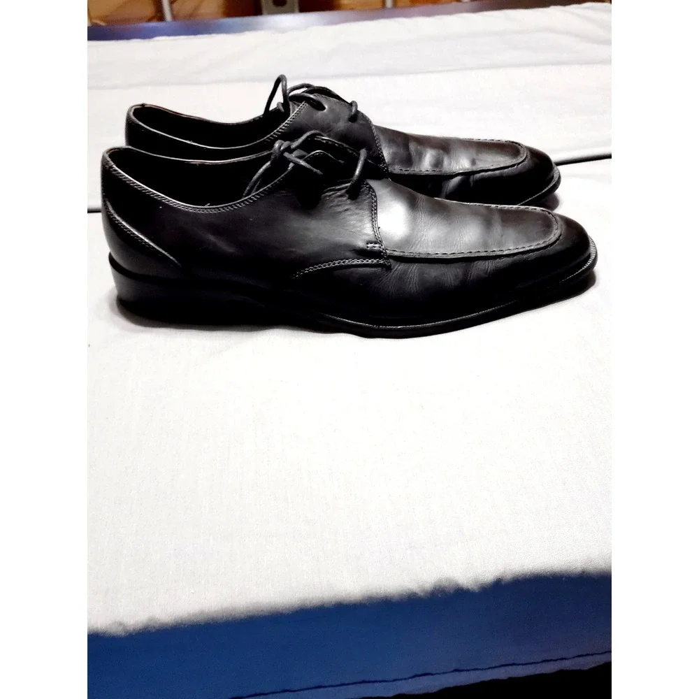 Allen Edmonds Burton Black Leather Apron Toe Derby Dress Shoe Men 11.5 Old Money